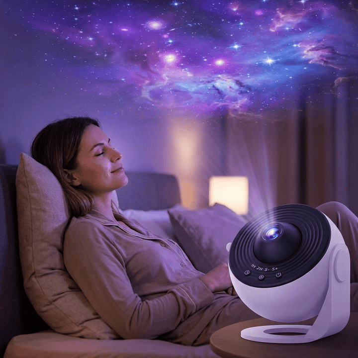 Star Projector Light | 13 Nebula Scenes, Adjustable Focus, 14 cm Compact Body | Whisper-Quiet Operation, White or Black