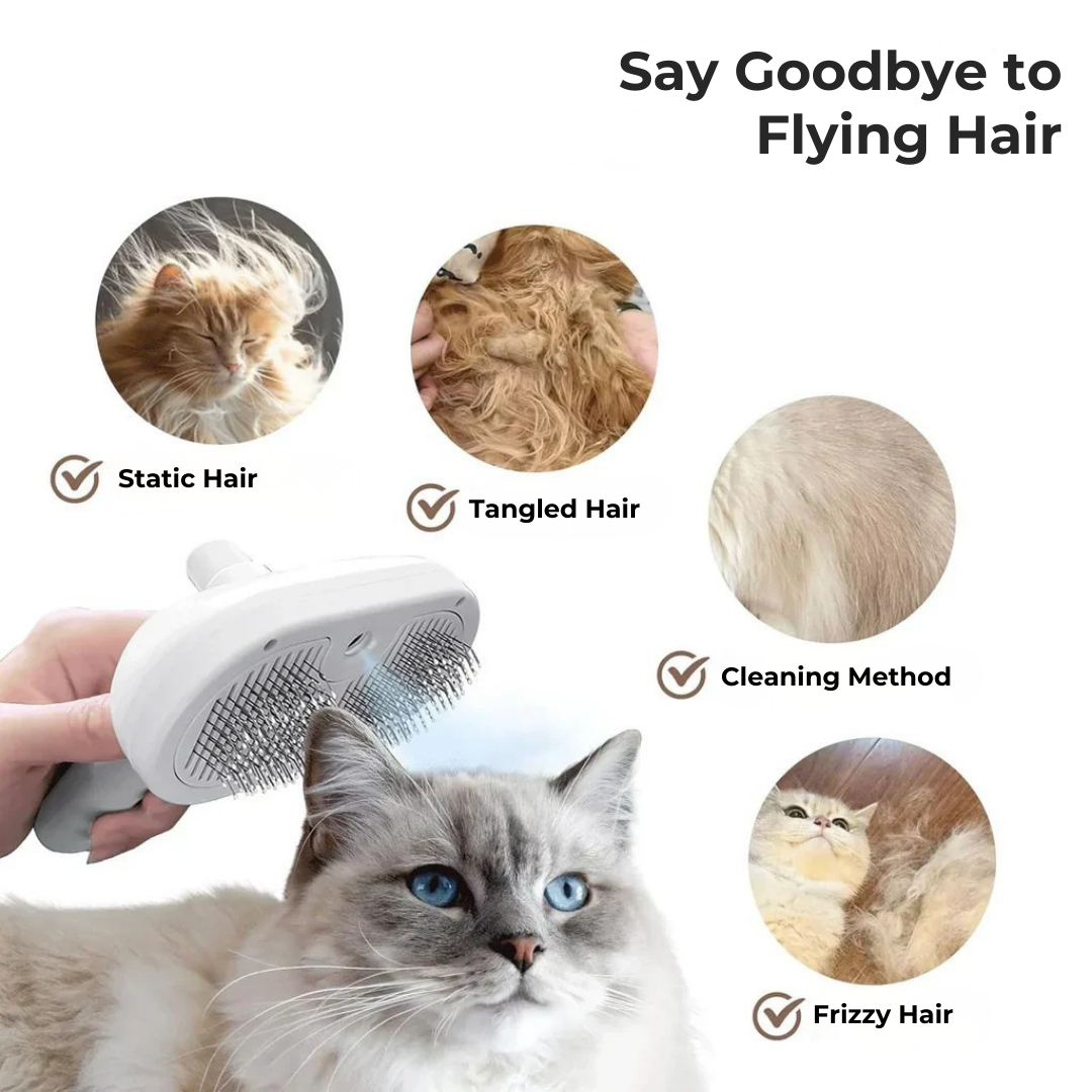 Steam Pet Grooming Brush | Suitable for Short, Long, Curly &amp; Thick Coats | Ultra-Quiet, Reduces Shedding by up to 95%