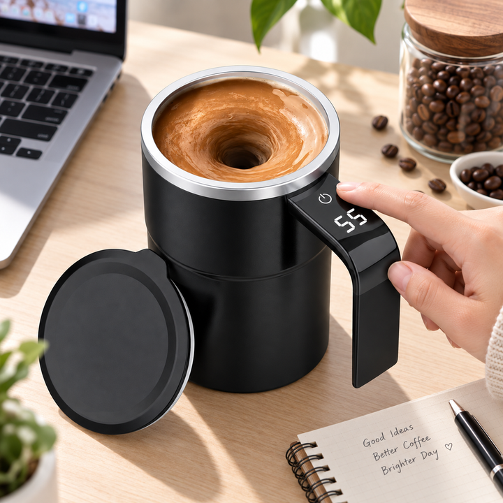 Stirring Mug Rechargeable Magnetic Mixing with Temperature Display