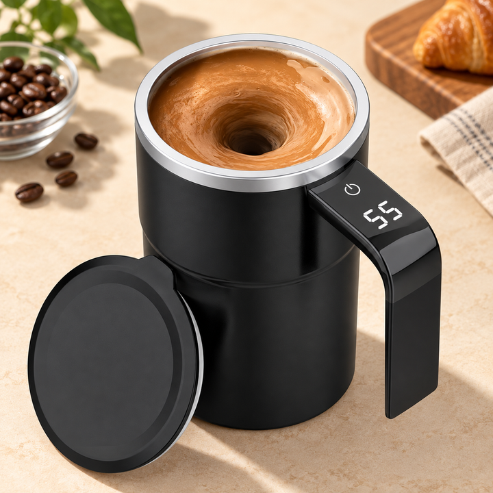 Stirring Mug Rechargeable Magnetic Mixing with Temperature Display
