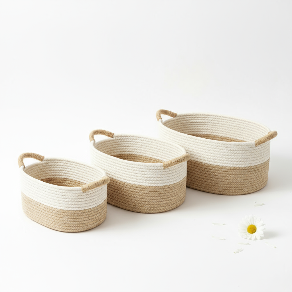 Storage Basket | Coiled Row Build, Side Loop Handles
