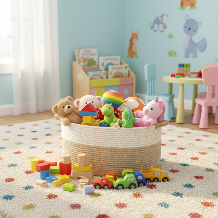 Storage Basket | Coiled Row Build, Side Loop Handles