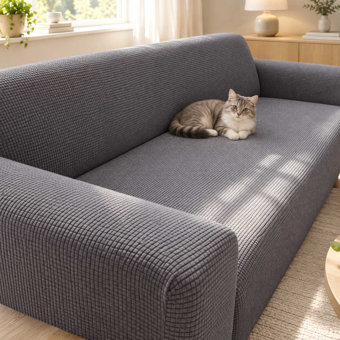Stretch Sofa Cover Universal Fit Elastic Hem with Non-Slip Foam Strips