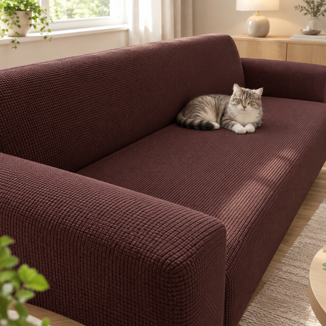 Stretch Sofa Cover Universal Fit Elastic Hem with Non-Slip Foam Strips