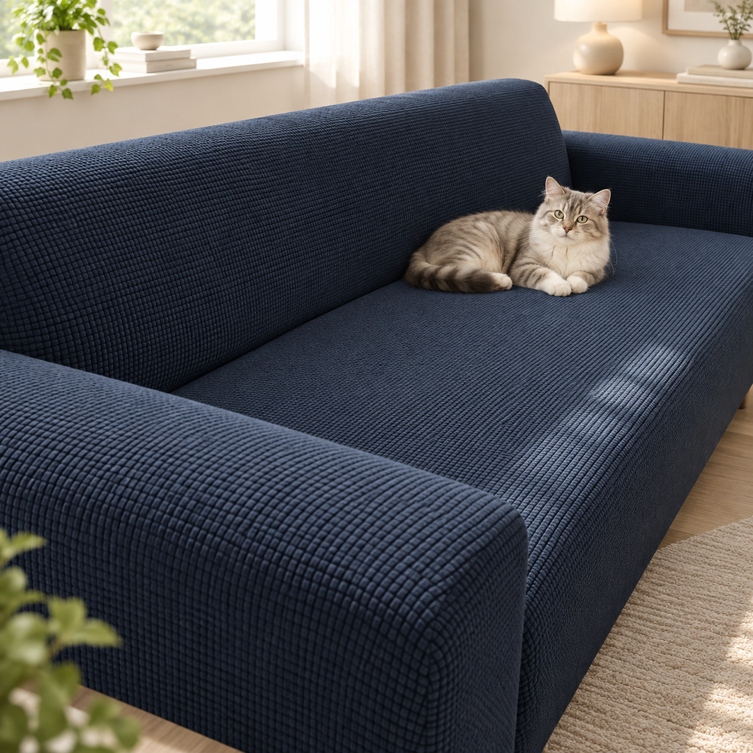 Stretch Sofa Cover Universal Fit Elastic Hem with Non-Slip Foam Strips