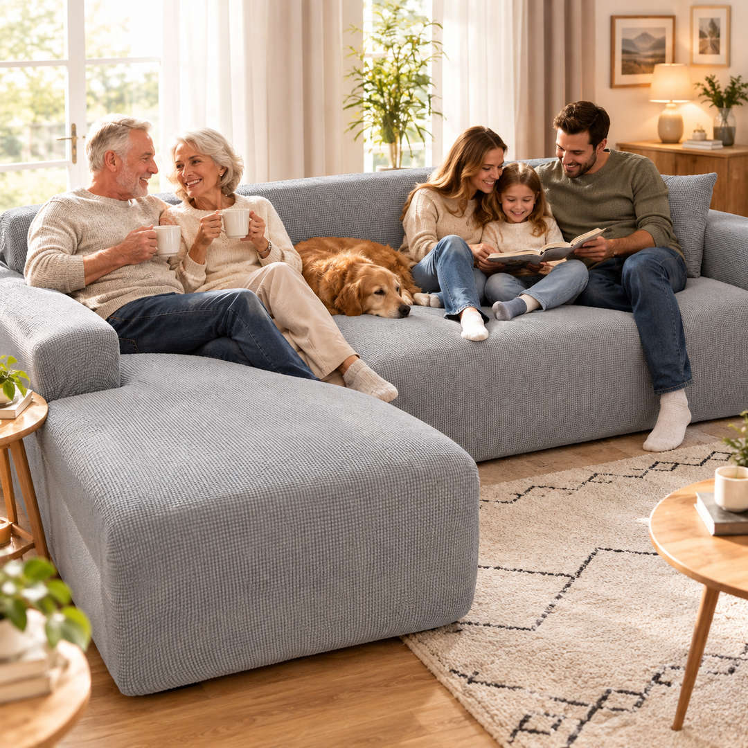 Stretch Sofa Cover Universal Fit Elastic Hem with Non-Slip Foam Strips