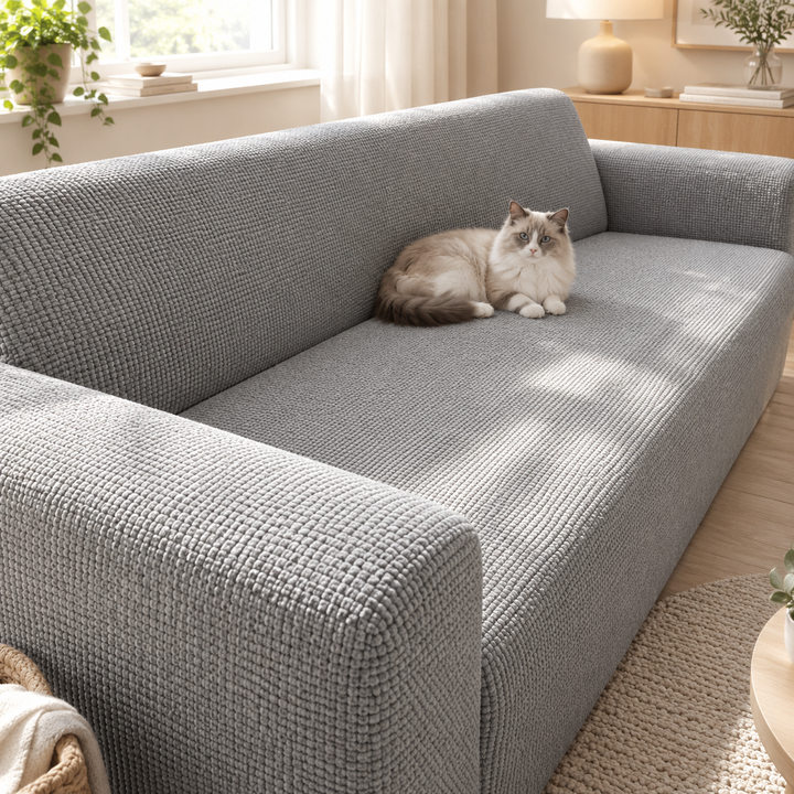 Stretch Sofa Cover Universal Fit Elastic Hem with Non-Slip Foam Strips
