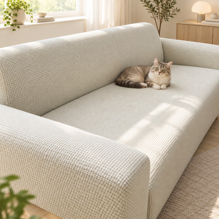 Stretch Sofa Cover Universal Fit Elastic Hem with Non-Slip Foam Strips