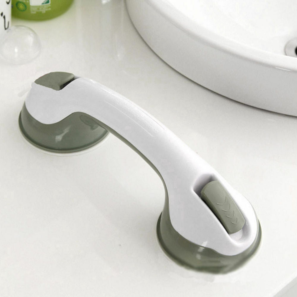 Suction Cup Shower Grab Bar | 136kg Capacity | No-Drill | Ergonomic Grip | Portable | Grey & White