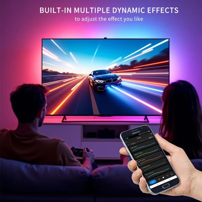 TV Backlight LED Strip with Real-Time HDMI Sync | 4K HDR Scene Sync | Wireless App and Smart Speaker Voice Control