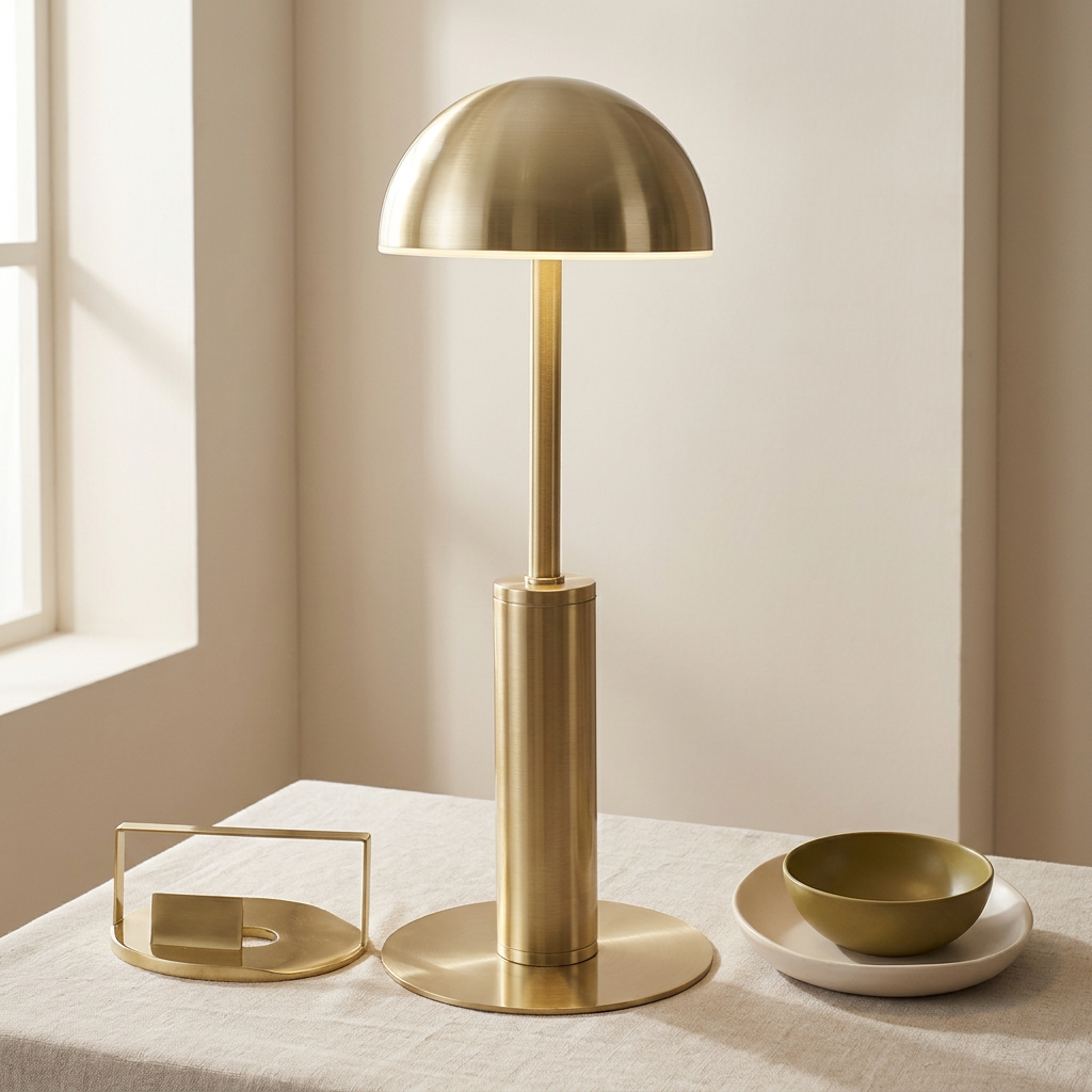 Table Lamp | Rechargeable Dome Shade With Touch Dimming