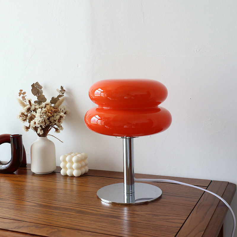 Table Lamp | Stacked Rounded Shade, High-Shine Stem