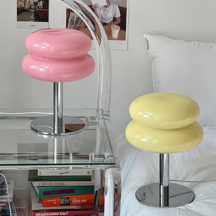 Table Lamp | Stacked Rounded Shade, High-Shine Stem