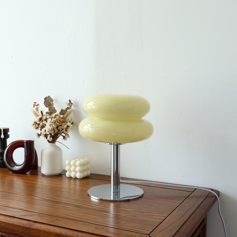 Table Lamp | Stacked Rounded Shade, High-Shine Stem