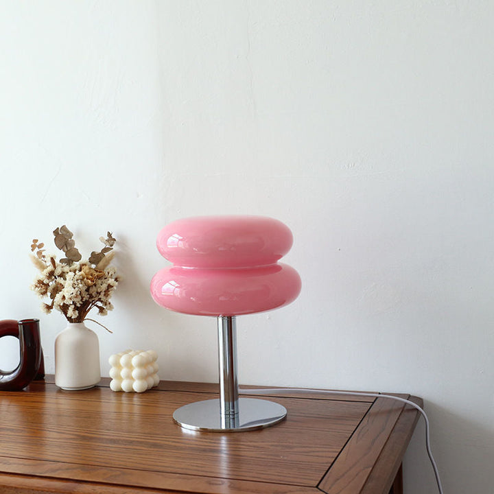 Table Lamp | Stacked Rounded Shade, High-Shine Stem