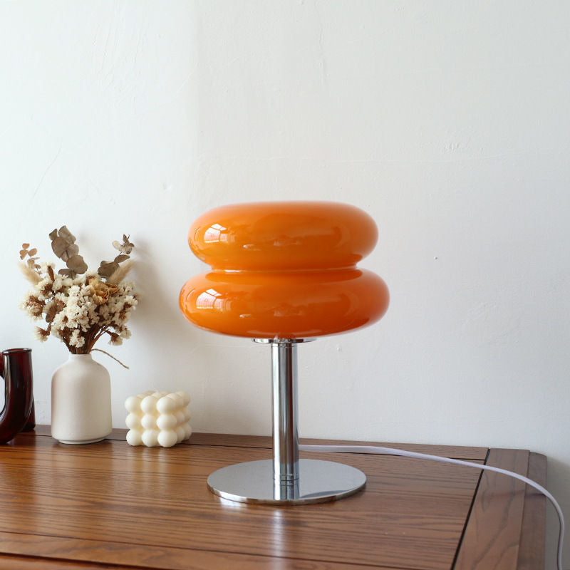 Table Lamp | Stacked Rounded Shade, High-Shine Stem