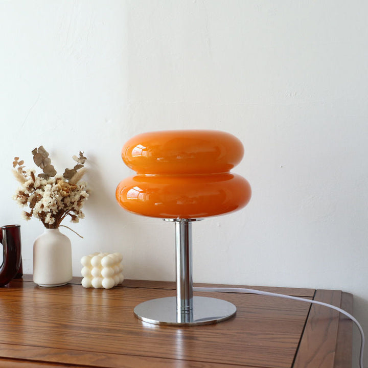 Table Lamp | Stacked Rounded Shade, High-Shine Stem