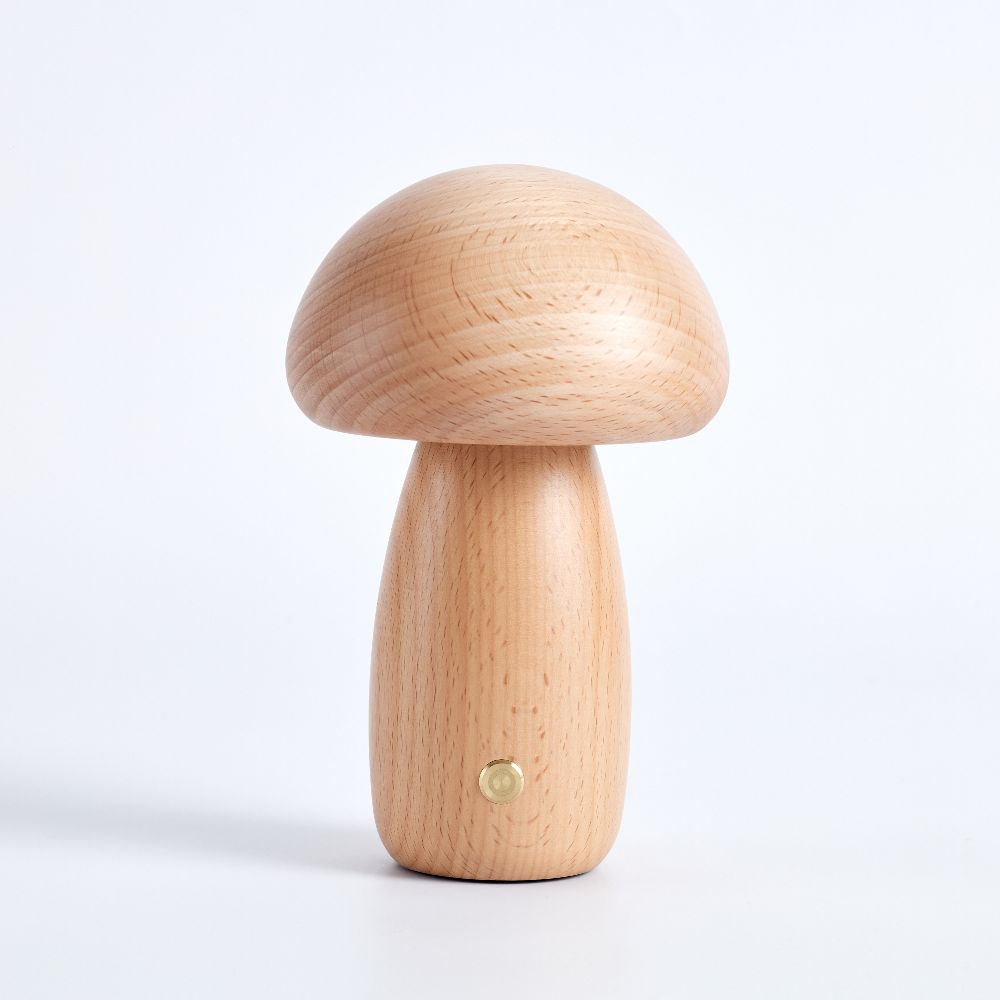 Table Lamp | Turned Mushroom Shape, Cordless And Dimmable