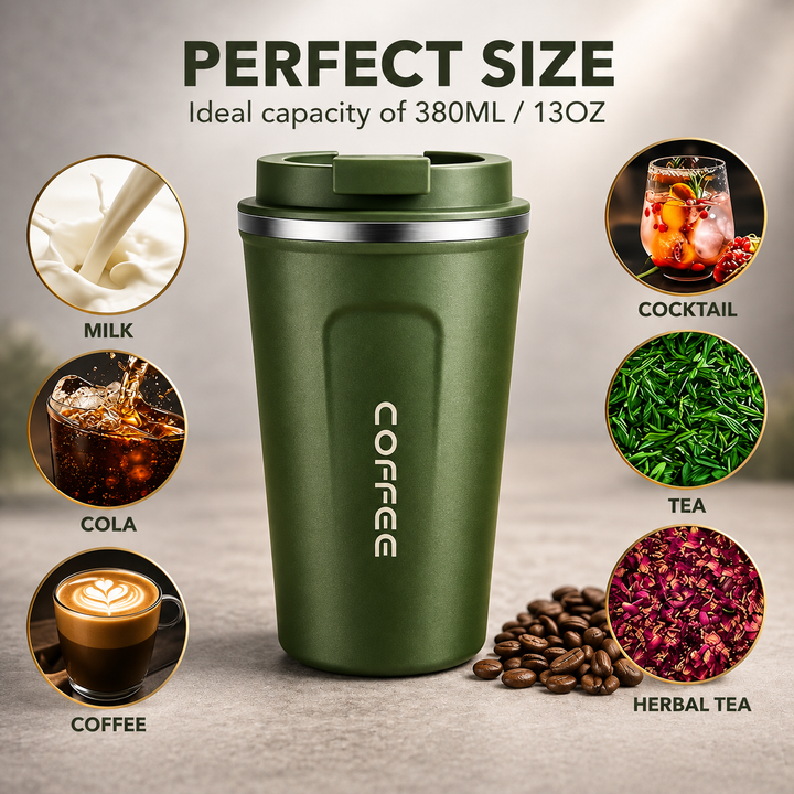 Thermal Mug with Digital Temperature Display | Leak-Proof Stainless Steel Travel Cup