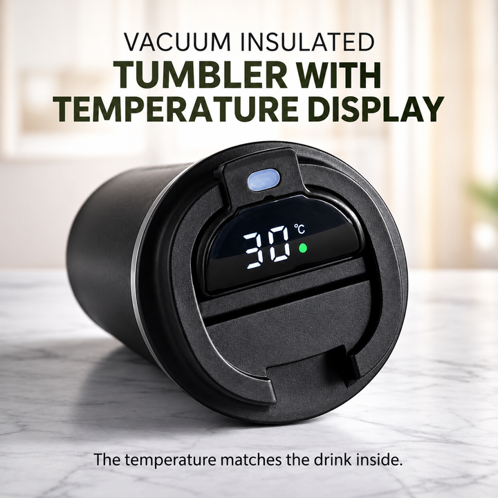 Thermal Mug with Digital Temperature Display | Leak-Proof Stainless Steel Travel Cup
