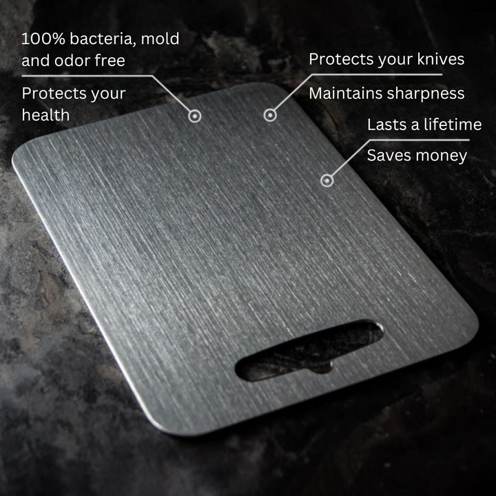 Titanium Cutting Board | Antibacterial | Knife-Friendly | Dishwasher Safe | S, M &amp; L | Silver