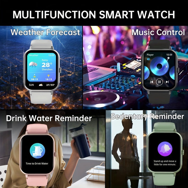 Touchscreen Smartwatch | Fitness Tracker, Sports Modes &amp; Call Function | IP68 Water Resistant, Android &amp; iPhone Compatible
