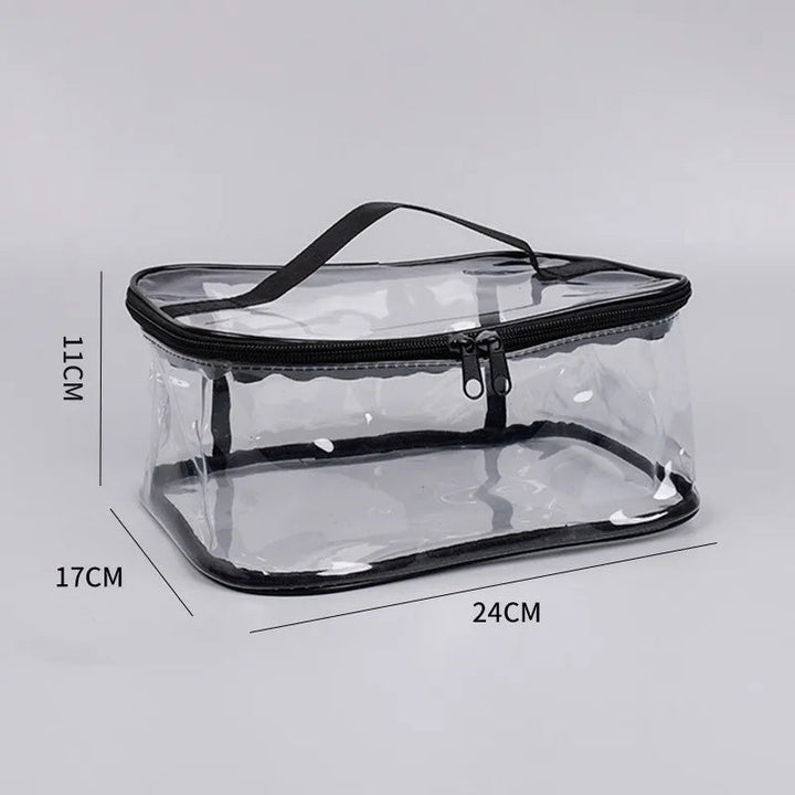 Toy Storage Bag | Clear Sides, Clasp-Fastened Hinged Lid