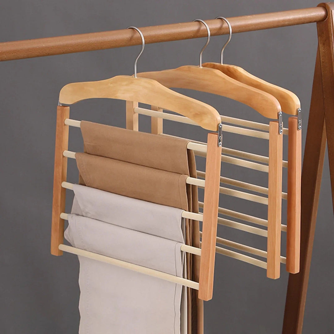 Trouser Hanger | Four Stacked Bars, Sleeved Bar Covers