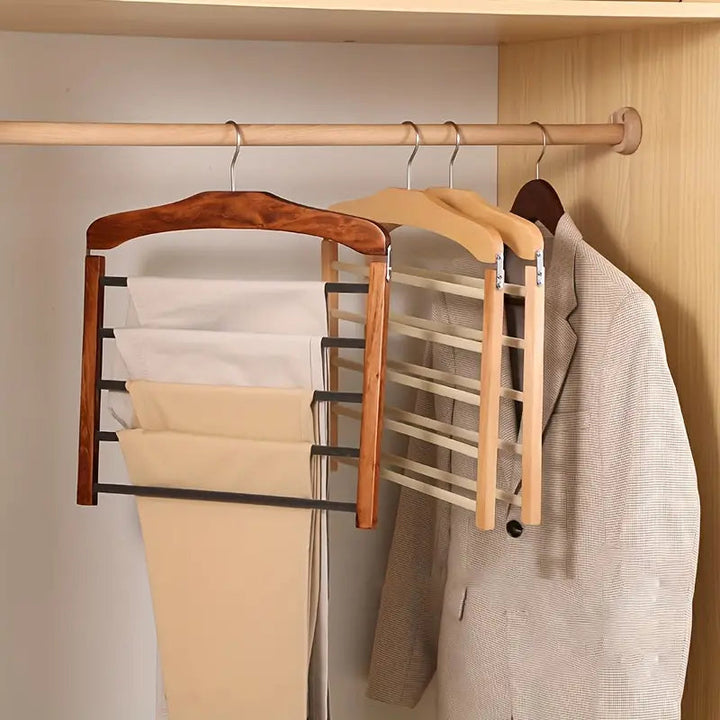 Trouser Hanger | Four Stacked Bars, Sleeved Bar Covers