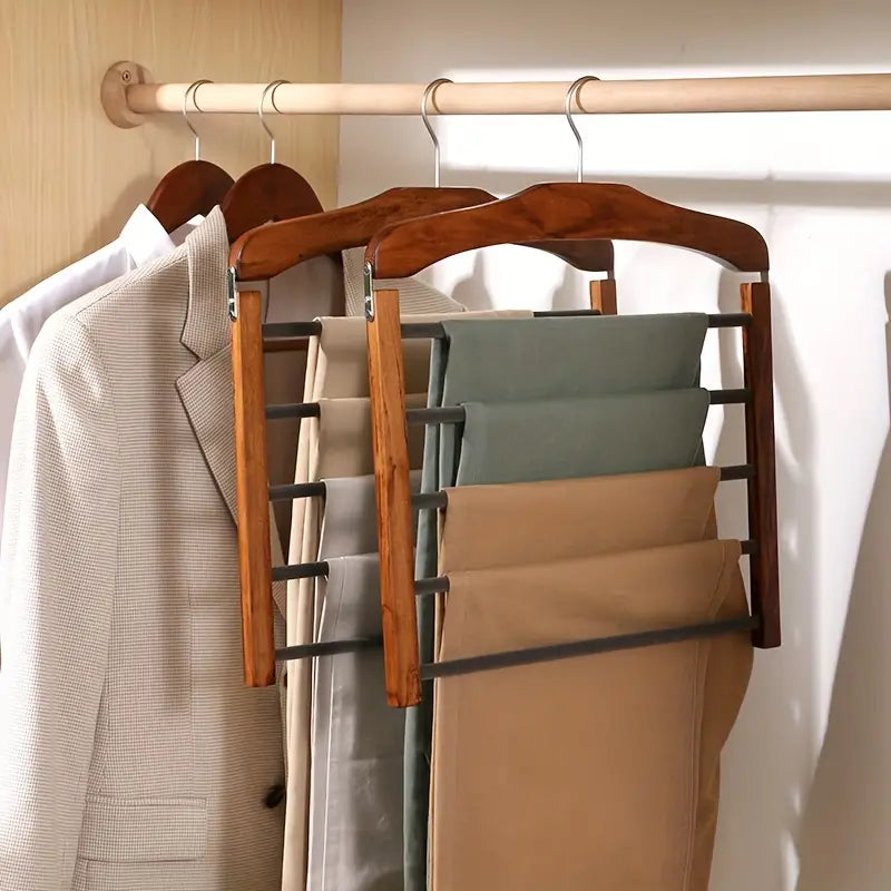 Trouser Hanger | Four Stacked Bars, Sleeved Bar Covers