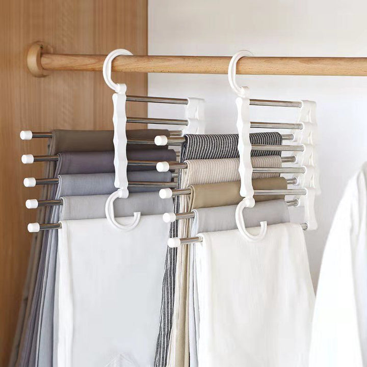 Trouser Rack Hanger | Five Swing-Out Bars On One Spine