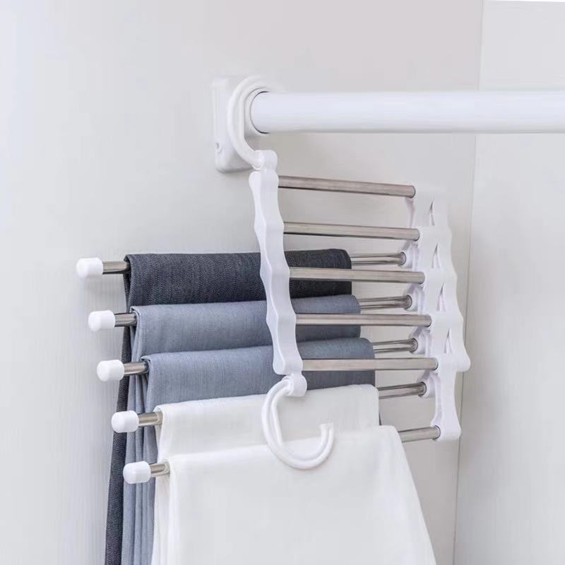Trouser Rack Hanger | Five Swing-Out Bars On One Spine
