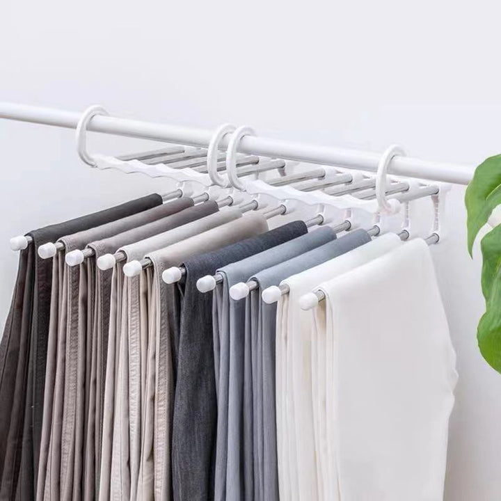 Trouser Rack Hanger | Five Swing-Out Bars On One Spine