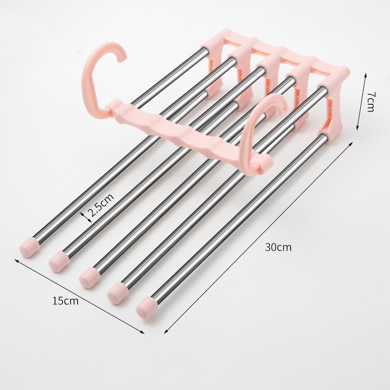 Trouser Rack Hanger | Five Swing-Out Bars On One Spine
