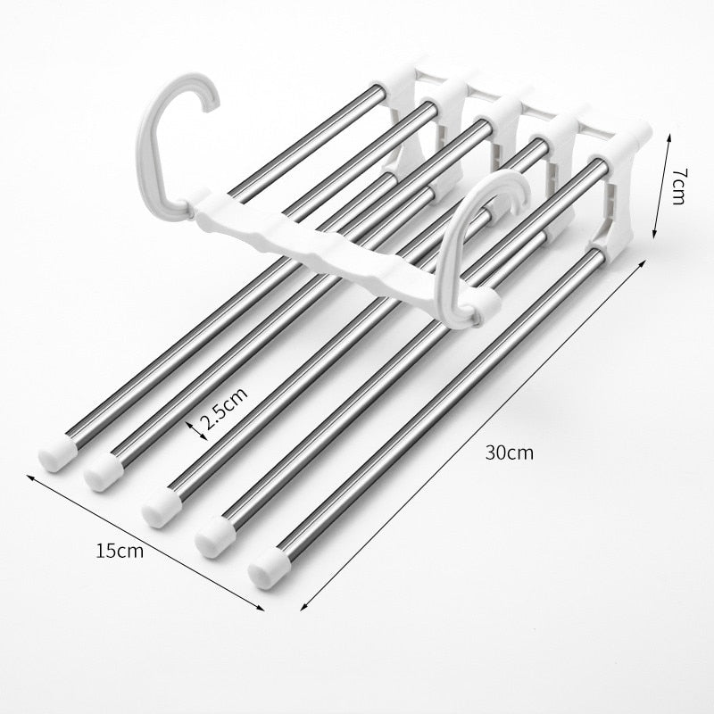 Trouser Rack Hanger | Five Swing-Out Bars On One Spine