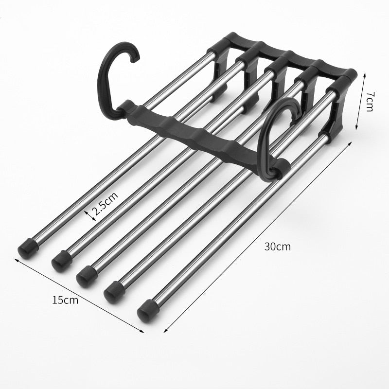 Trouser Rack Hanger | Five Swing-Out Bars On One Spine