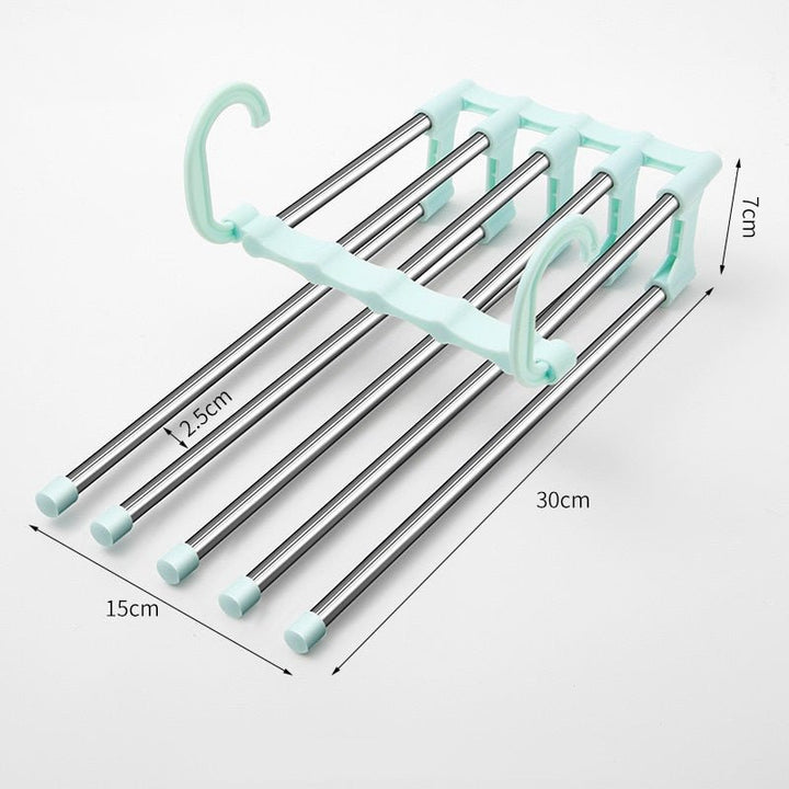 Trouser Rack Hanger | Five Swing-Out Bars On One Spine