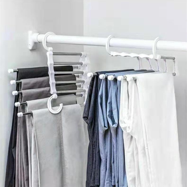 Trouser Rack Hanger | Five Swing-Out Bars On One Spine