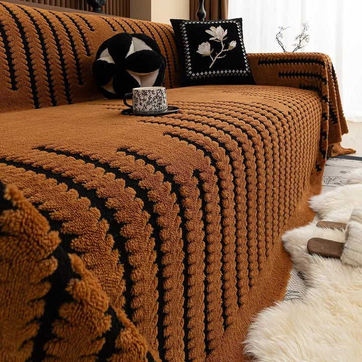 Tufted Sofa Throw Blanket, 180 x 230 cm | Non-Slip Backing, Machine Washable | Plush Cosy Cover for Sofas &amp; Sectionals