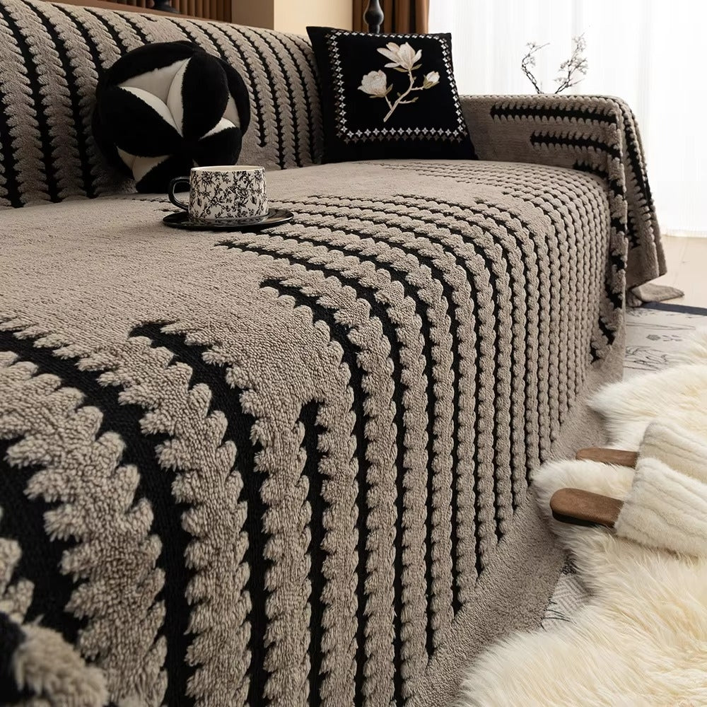 Tufted Sofa Throw Blanket, 180 x 230 cm | Non-Slip Backing, Machine Washable | Plush Cosy Cover for Sofas &amp; Sectionals