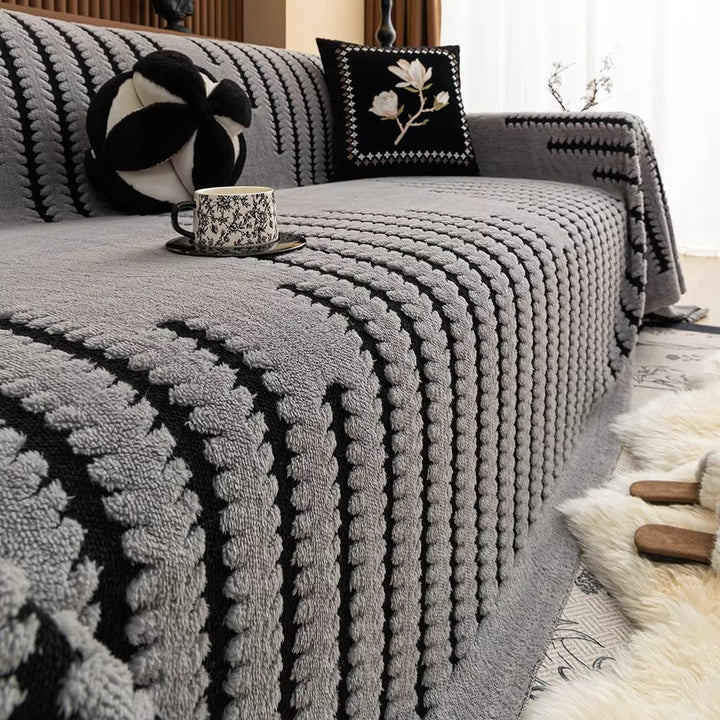 Tufted Sofa Throw Blanket, 180 x 230 cm | Non-Slip Backing, Machine Washable | Plush Cosy Cover for Sofas &amp; Sectionals