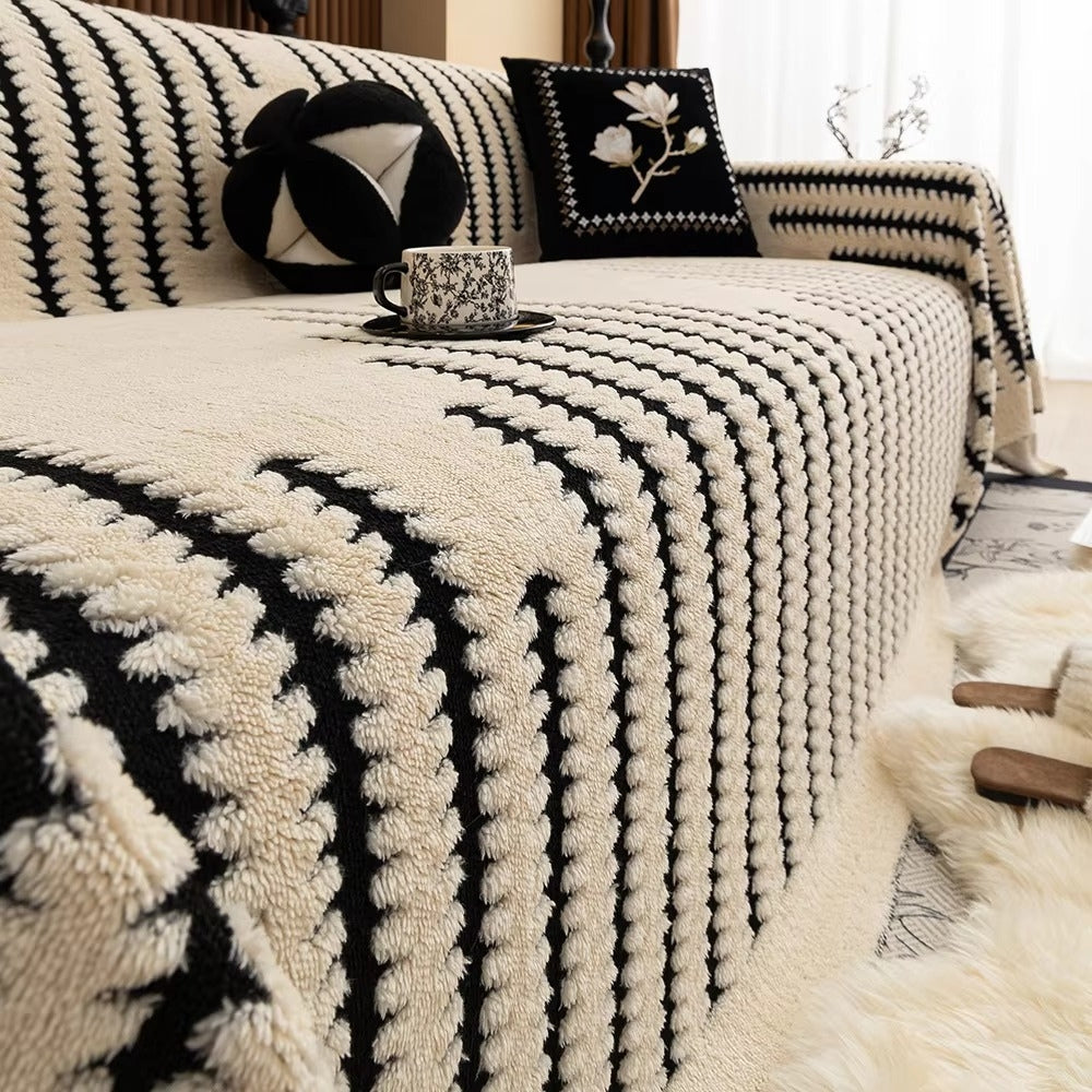 Tufted Sofa Throw Blanket, 180 x 230 cm | Non-Slip Backing, Machine Washable | Plush Cosy Cover for Sofas &amp; Sectionals