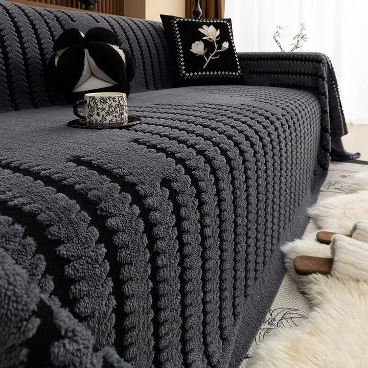 Tufted Sofa Throw Blanket, 180 x 230 cm | Non-Slip Backing, Machine Washable | Plush Cosy Cover for Sofas &amp; Sectionals