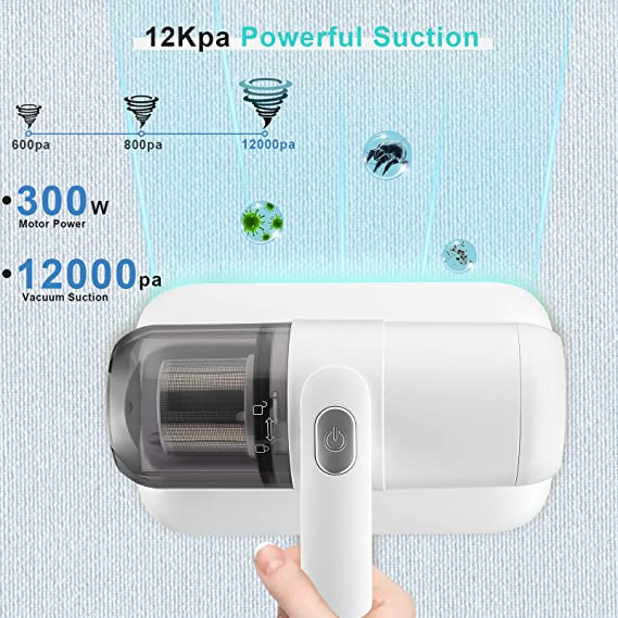 UV Mite Removal Vacuum Cleaner | HEPA Filter, Double Pulsation | Deep Cleans Mattress, Pillows &amp; Carpet