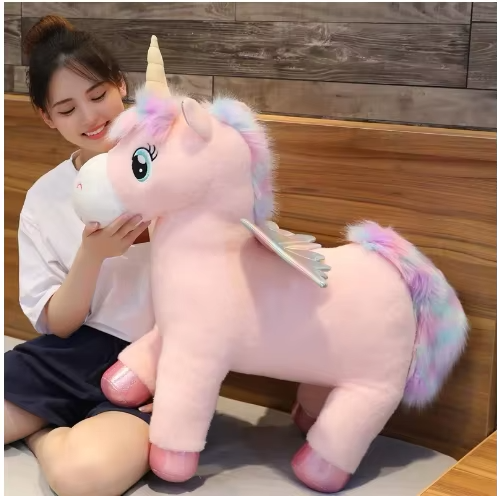 Unicorn Plush Toy | Large Standing Figure With A Rainbow Mane