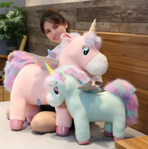Unicorn Plush Toy | Large Standing Figure With A Rainbow Mane