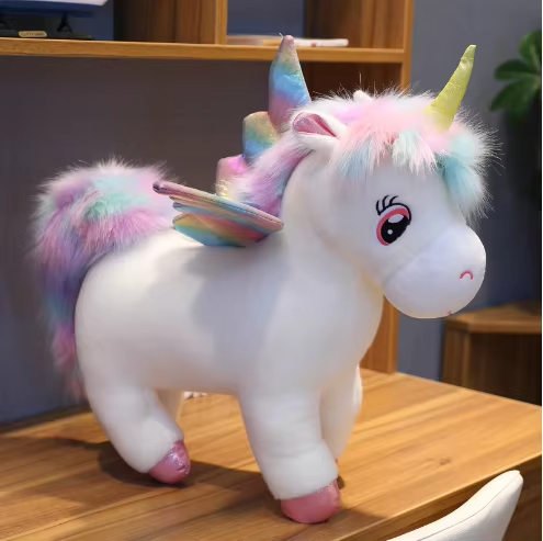 Unicorn Plush Toy | Large Standing Figure With A Rainbow Mane