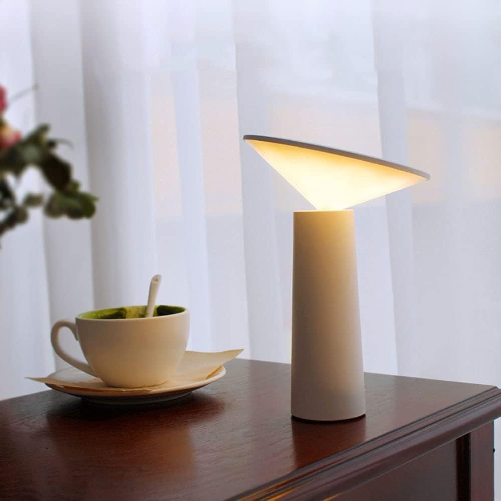 Rechargeable Table Lamp ABS | Dimmable 360° Rotating Shade | Cordless LED Light for Bedside, Reading Nooks & Outdoor Use 1