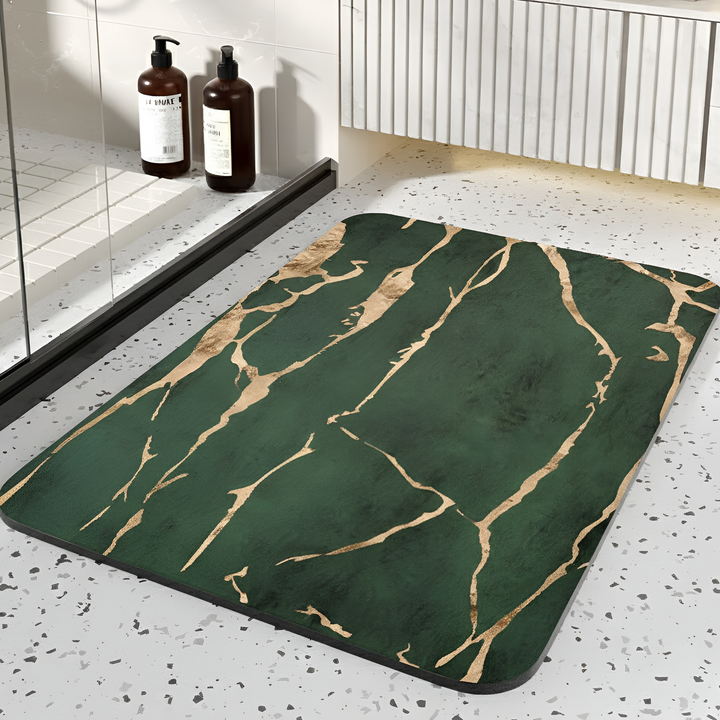 Diatomite Stone Bath Mat | Non-Slip Rubber Base with Marble-Style Surface | Quick-Drying Moisture Absorbing Design 4