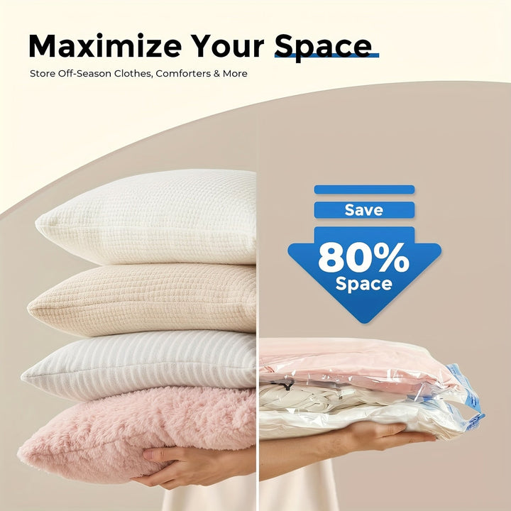 Vacuum Storage Bags Reusable Reinforced Double Zipper with Hand Pump